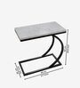 C End Table In Black and White Marble With Black Steel Base Finish