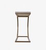C End Table In Black and White Marble With Golden Steel Base Finish