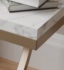 C End Table In Black and White Marble With Golden Steel Base Finish