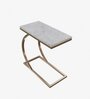C End Table In Black and White Marble With Golden Steel Base Finish