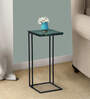 C Shaped Table With Marble Top in Black Colour