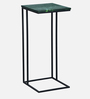 C Shaped Table With Marble Top in Black Colour