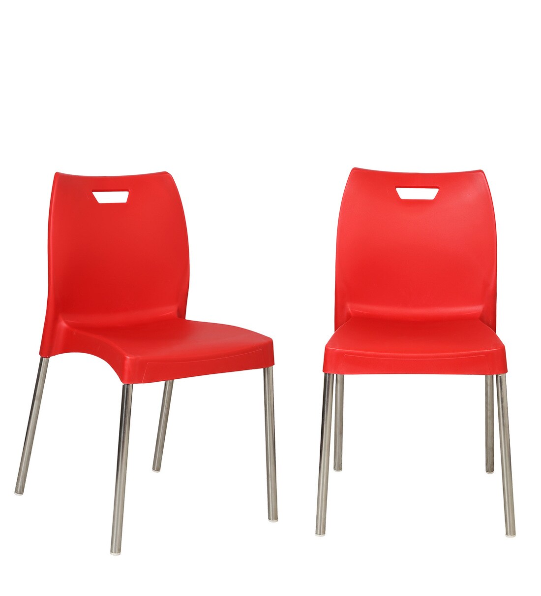 Buy Cafe Chairs ( Set Of 2 ) In Red Colour By Luxury Decoded Online Cafeteria Chairs Office