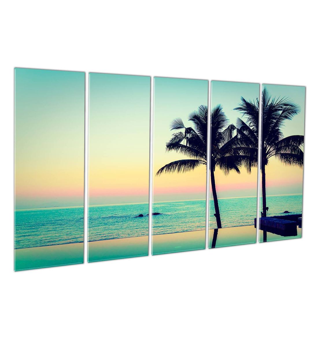 Buy Calm Beach Wood Framed Velvet Laminated Art Print by Wens Online