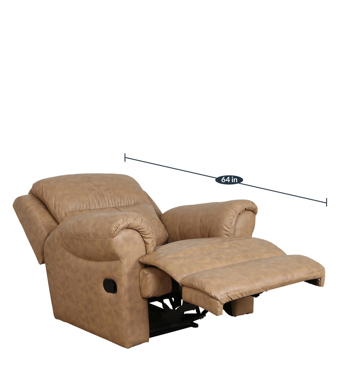 Buy Cami Leatherette 1 Seater Manual Recliner in Beige Colour by CasaCraft Online Manual 1