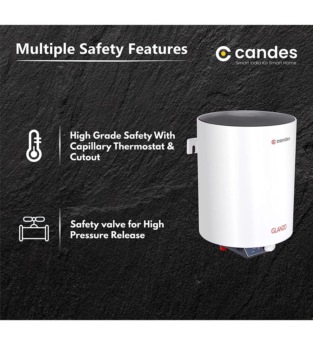 Buy Candes Glanzo 2000W 15L Storage Water Heater (White) at 26% OFF by  Candes | Pepperfry
