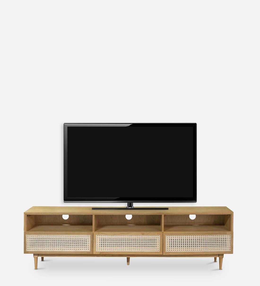 Buy Cane TV Console for TVs up to 65\ In Natural Ash Colour By Spades