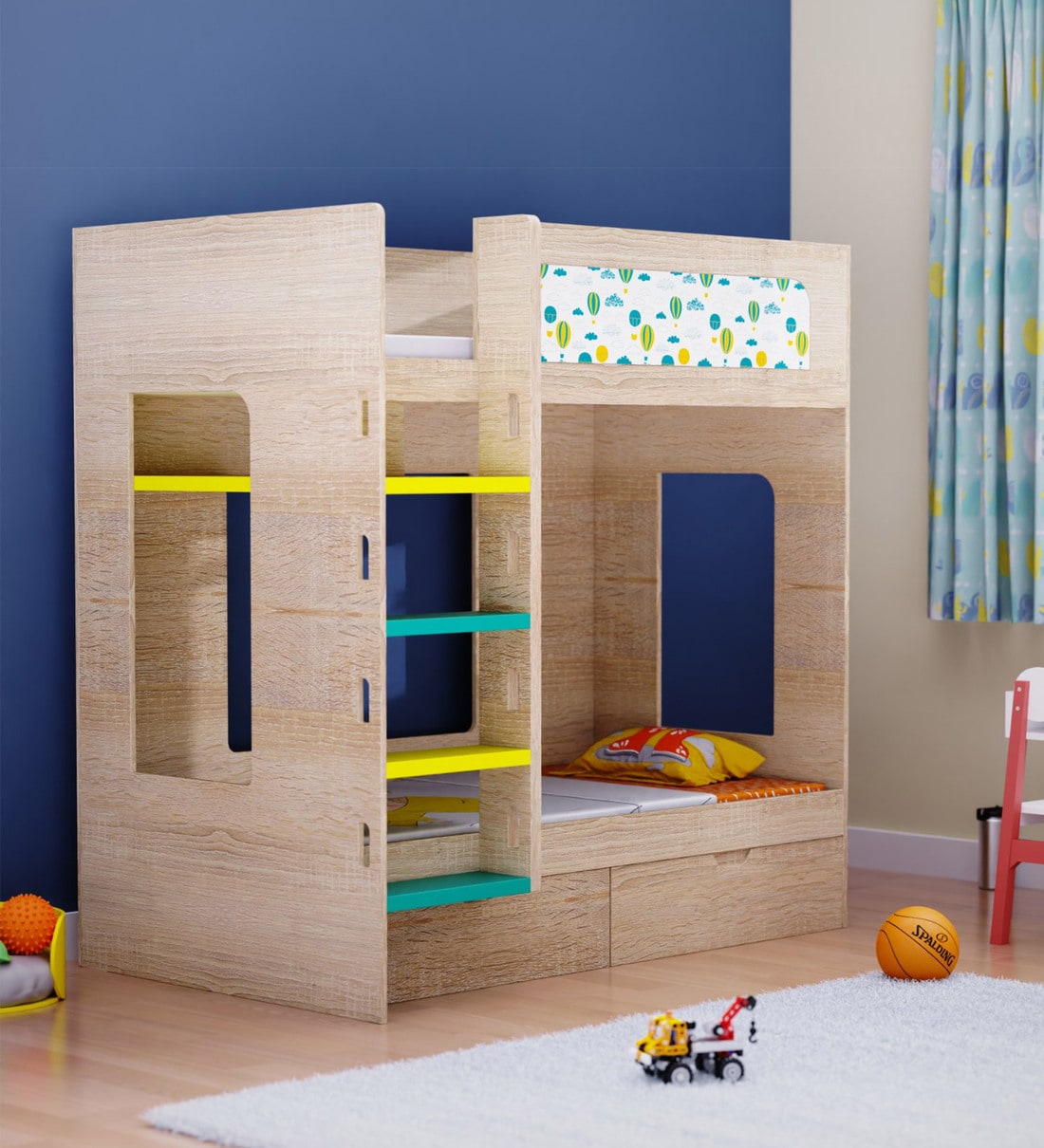 Buy Caravan Bunk Bed in Oak Finish with Drawer Storage at 25 OFF by