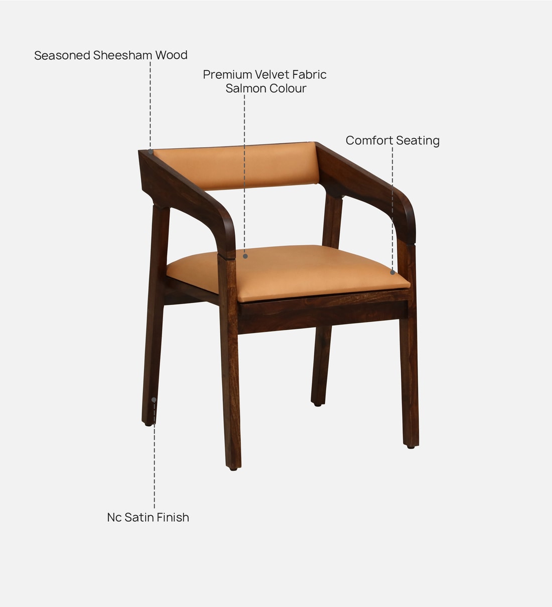 Buy Carden N Sheesham Wood Arm Chair In Provincial Teak Finish