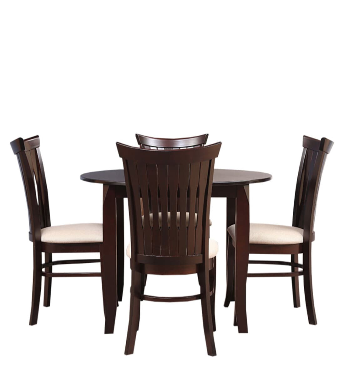 Buy Cardiff Round Solid Wood 4 Seater Dining Set in Expresso Finish by