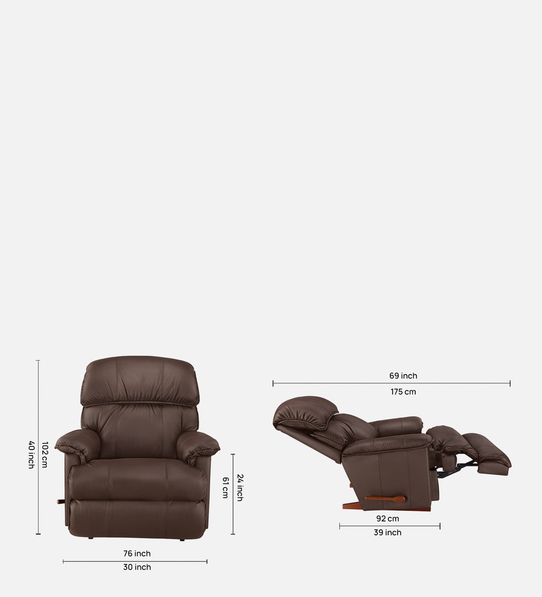 Buy Cardinal Manual 1 Seater Recliner In Mocca Colour at 5% OFF by