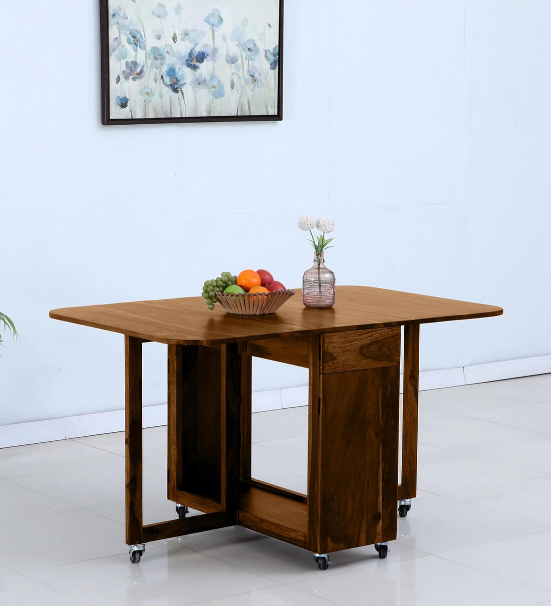 Buy Carion Sheesham Wood Foldable 4 Seater Dining Table In Scratch