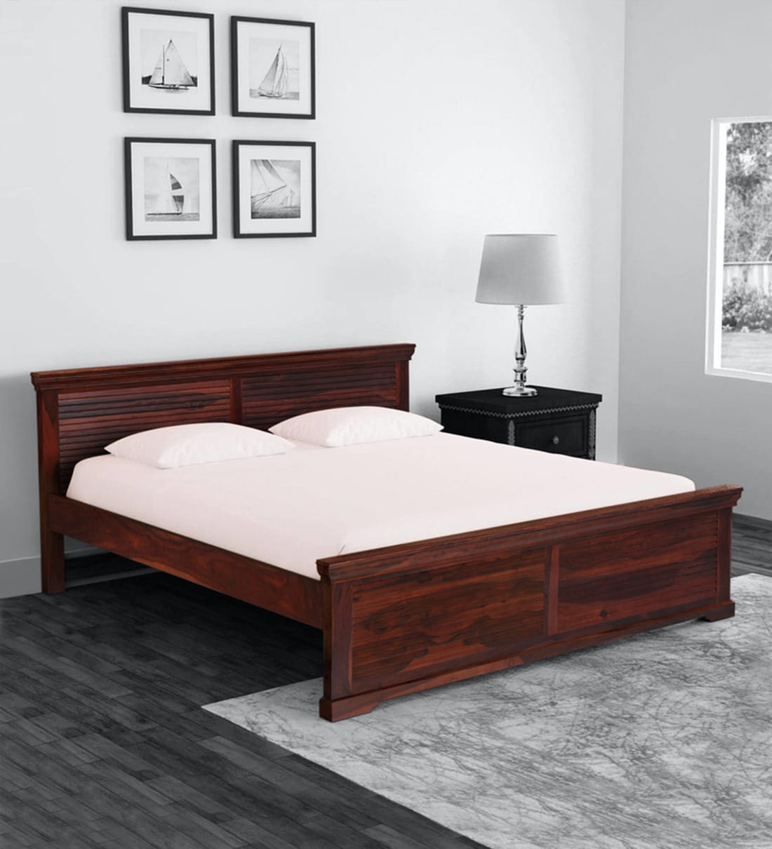 Buy Carleson Solid Wood King Size Bed In Honey Oak Finish By Amberville