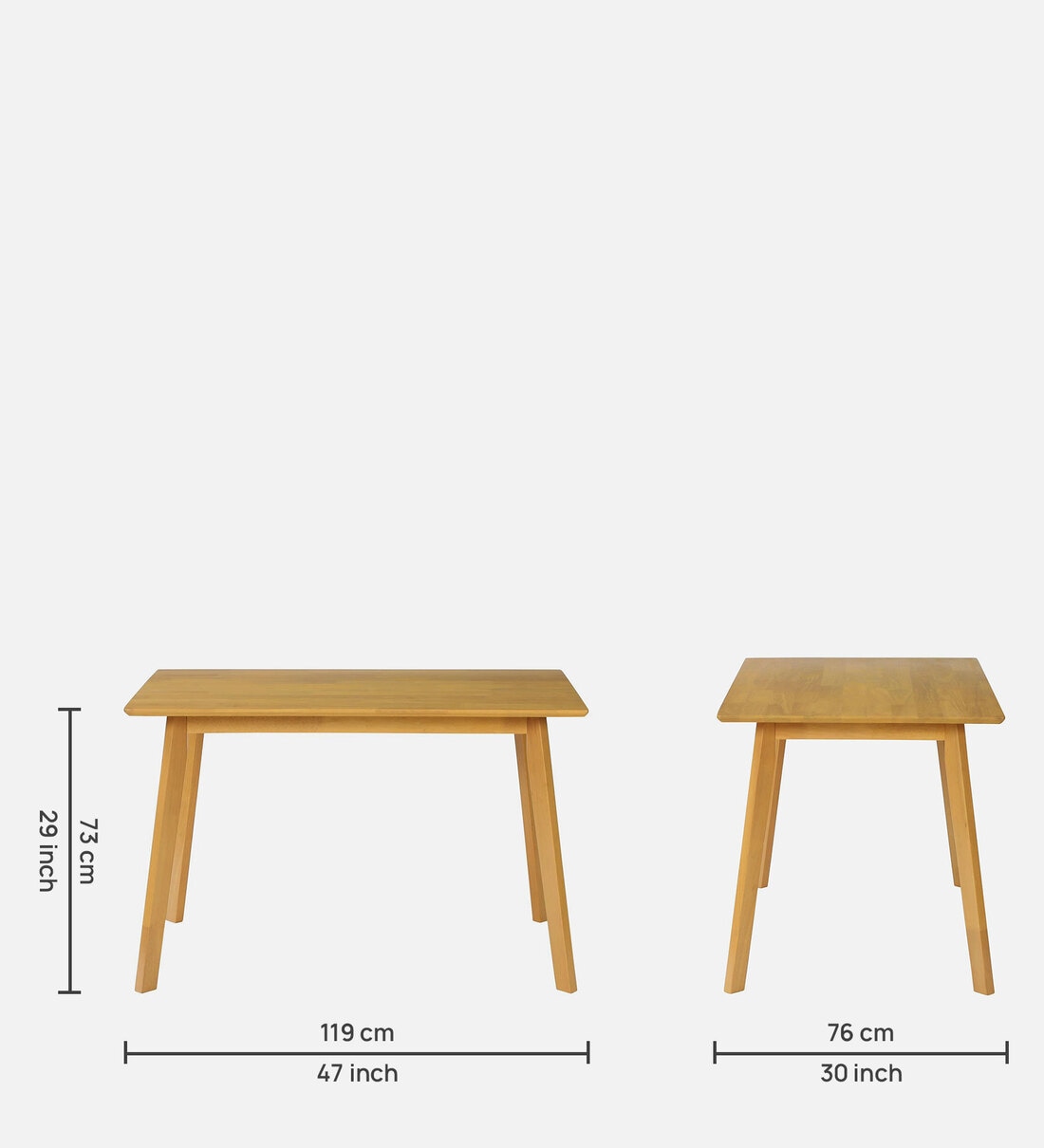 Buy Carnero 4 Seater Dining Table Set In Natural Finish By Casacraft