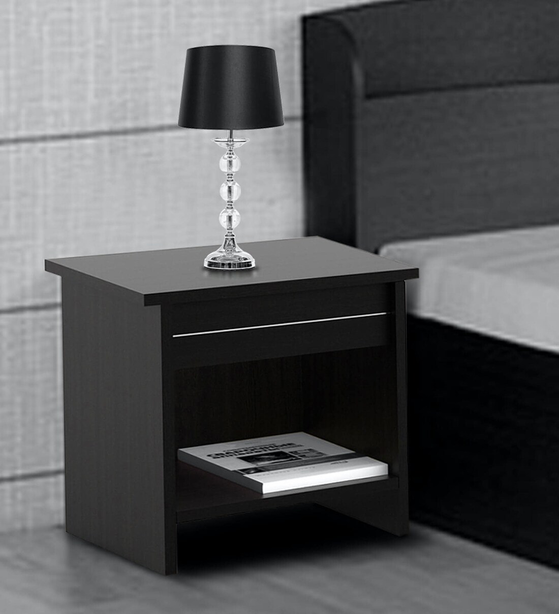 Buy Carnival Night Stand In Wenge Finish By Spacewood Online Modern Night Stands Tables Furniture Pepperfry Product