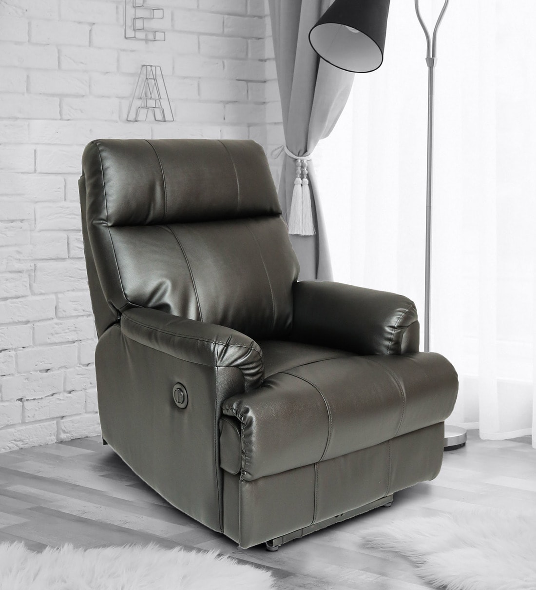 Buy Carol 1 Seater Recliner in Black PVC Colour at 35% OFF by Recliners ...