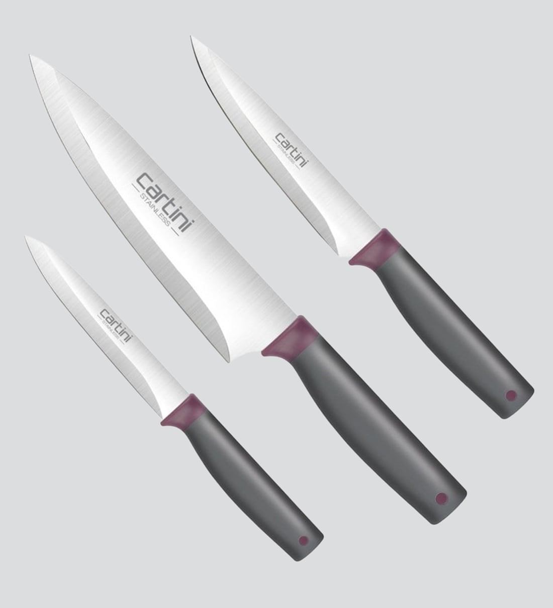 Buy Cartini Black Stainless Steel Knives Set of 3 at 100 OFF by