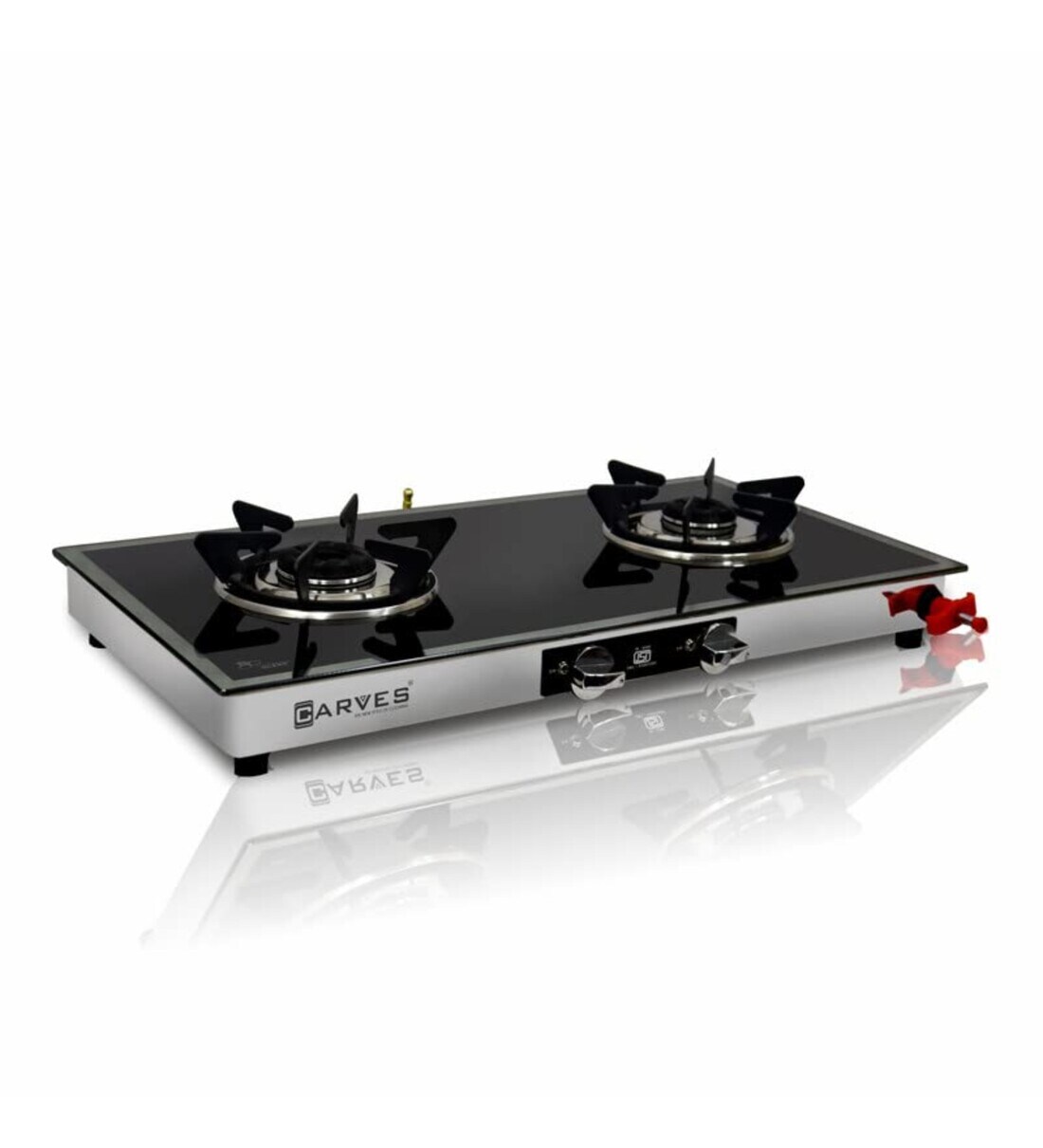 Buy CARVES 2 Burner ignis Glass Gas Stove (Casting Heavy pan Supports