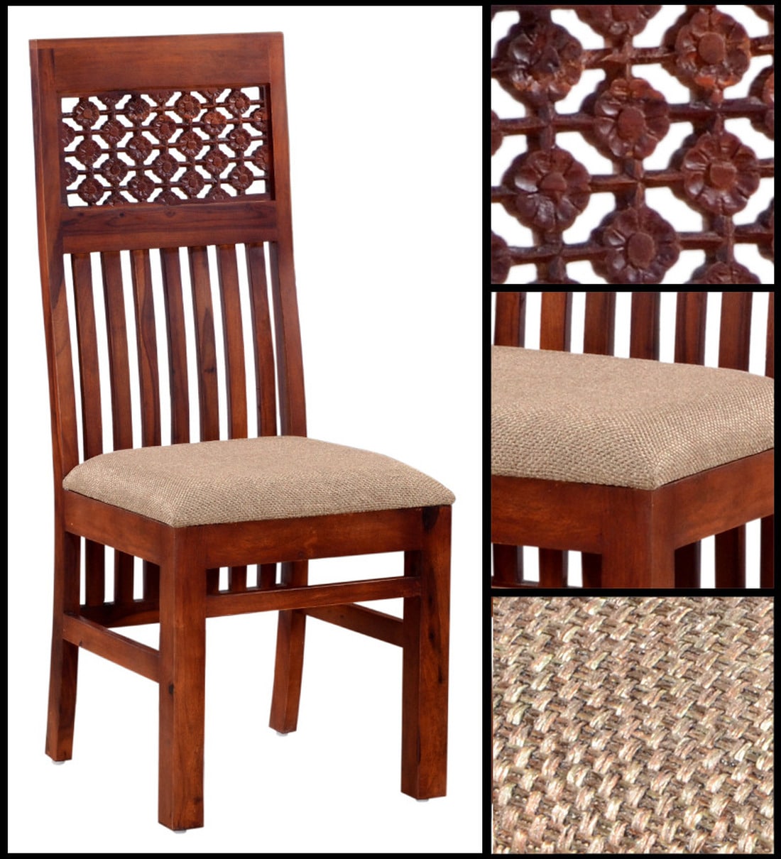 Buy Ashland Solid Wood Dining Chair in Honey Oak Finish By Amberville