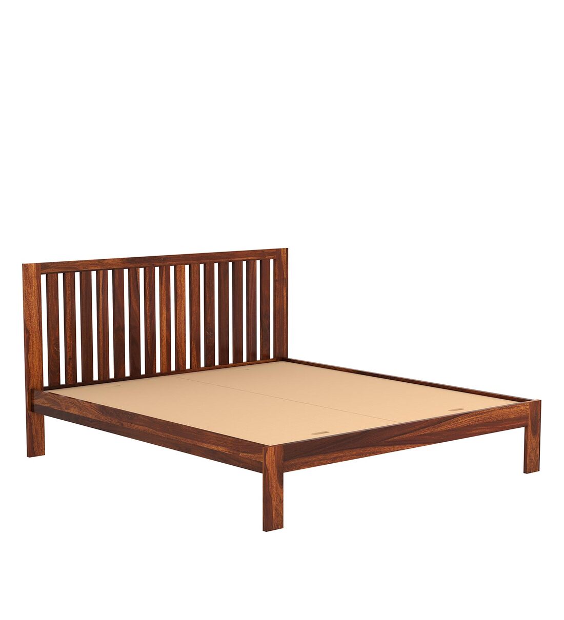 Buy Caviar Sheesham Wood King Size Bed in Teak Finish by Woodhub Online