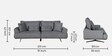 Calgary Fabric 3 Seater Sofa In Grey Colour With Adjustable Back