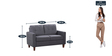 Cali 2 Seater Sofa in Dark Grey Colour