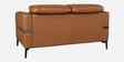 Calista Leather Fabric 2 Seater Sofa In Brown Colour