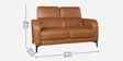 Calista Leather Fabric 2 Seater Sofa In Brown Colour