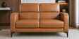 Calista Leather Fabric 2 Seater Sofa In Brown Colour