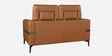 Calista Leather Fabric 2 Seater Sofa In Brown Colour