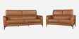 Calista Leather Fabric 2 Seater Sofa In Brown Colour