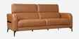 Calista Leather Fabric 3 Seater Sofa In Brown Colour