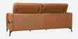 Calista Leather Fabric 3 Seater Sofa In Brown Colour