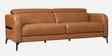 Calista Leather Fabric 3 Seater Sofa In Brown Colour