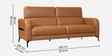 Calista Leather Fabric 3 Seater Sofa In Brown Colour