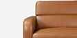 Calista Leather Fabric 3 Seater Sofa In Brown Colour