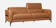 Calista Leather Fabric 3 Seater Sofa In Brown Colour