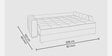Calliro Velvet Convertible Sofa Cum Bed in Grey Color,