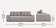 Calliro Velvet Convertible Sofa Cum Bed in Grey Color,