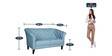 Regina Fabric 2 Seater Sofa in Sky Blue Colour