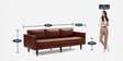 Cameroom Leatherette 3 Seater Sofa in Lama Brown Colour