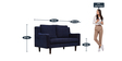 Westinge Fabric 2 Seater Sofa in Blue Colour