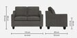 Candour Fabric 2 Seater Sofa In Grey Colour