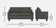 Candour Fabric 3 Seater Sofa In Grey Colour
