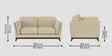 Candy Fabric 2 Seater Sofa in Cotton Beigen Color