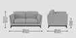 Candy Fabric 2 Seater Sofa in Dim Grey Color