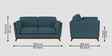 Candy Fabric 2 Seater Sofa in Sea Blue Color