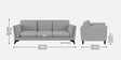 Candy Fabric 3 Seater Sofa in Dim Grey Color