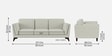 Candy Fabric 3 Seater Sofa in Pearl White Color