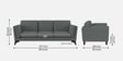 Candy Fabric 3 Seater Sofa in Nimbus Grey Color